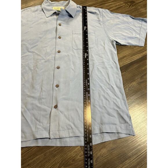 Tommy Bahama Men's Baby Blue Silk Short Sleeve Button Front Shirt Sz Medium M - Picture 3 of 6